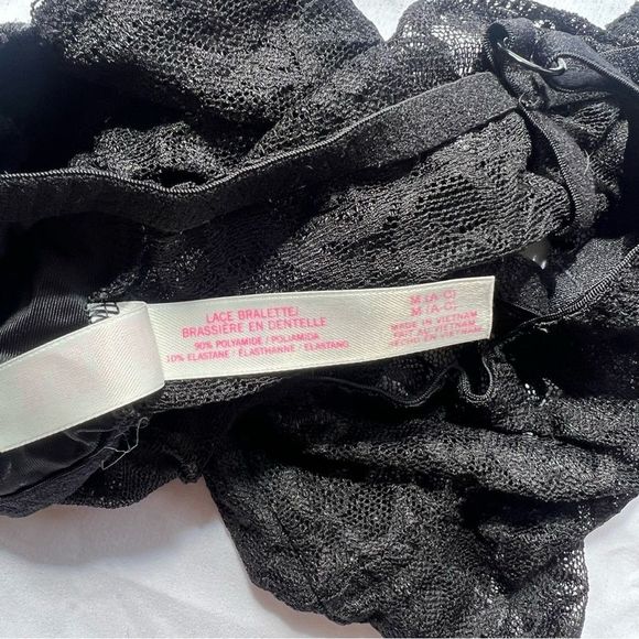 Victoria’s Secret PINK - Black Lace Bralette - Size Medium - Picture 5 of 9
